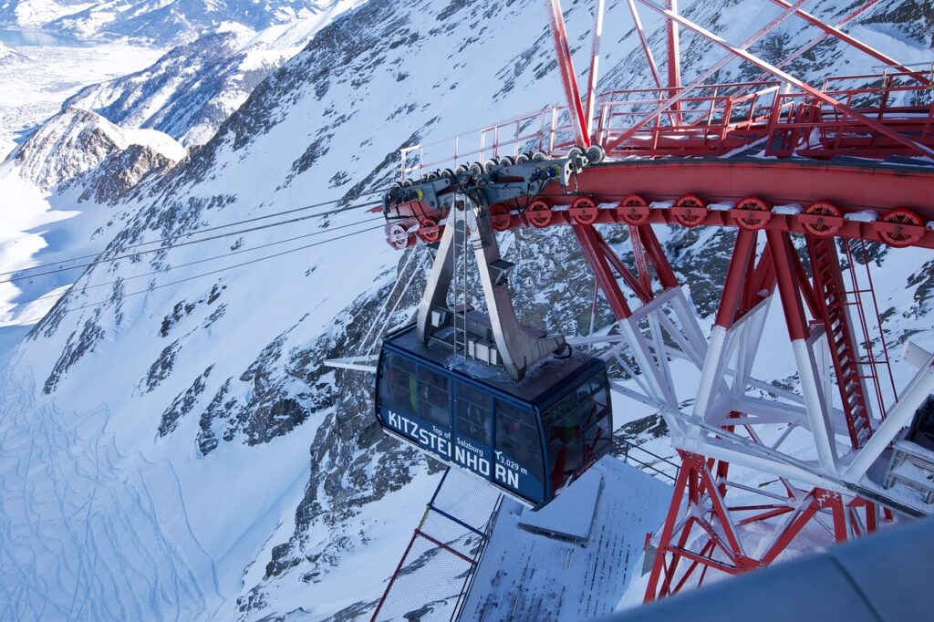 funicular, kitzsteinhorn, snow, alpine, winter, mountains, nature, kaprun, landscape, salzburg, austria, panorama, gondola, tour, scenic, alps