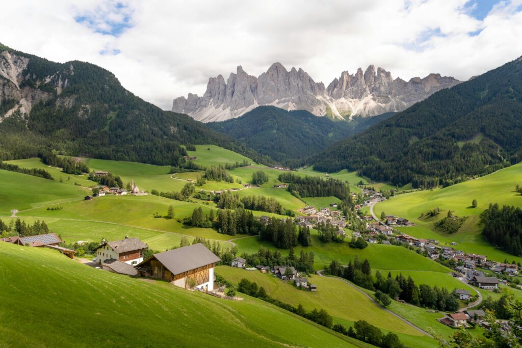 Explore the lush green valleys and dramatic peaks of Val di Funes, Trentino-South Tyrol, Italy.